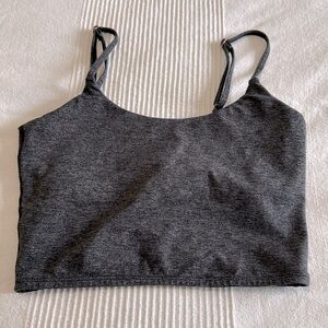 Spiritual Gangster Charcoal Gray Seamless Crop Tank Size Small